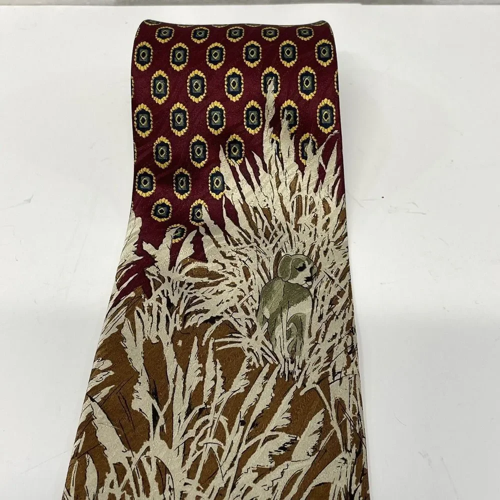 Frontier Neckties Tie Dog Duck Hunting 100% Silk Como‎ House